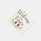 Serviette En Papier Bienvenue en Italie | Personnalisation du mariage (Coin)