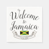 Serviette En Papier Bienvenue en Jamaïque | Mariage de destination uni (Devant)