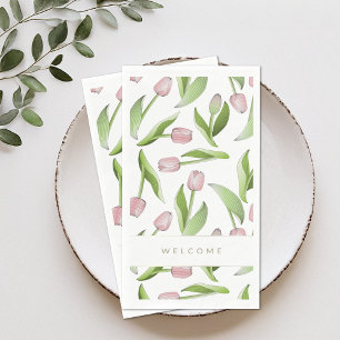 Serviette En Papier Bienvenue Fleur Moderne de Tulipe Rose