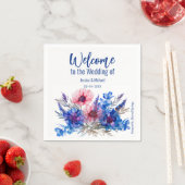 Serviette En Papier 💍 Bienvenue Fleurs de Cornouailles et Lavande (En situation)