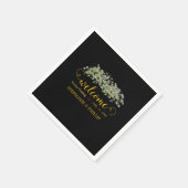 Serviette En Papier Bienvenue Green Eucalyptus Foliage Mariage (Coin)