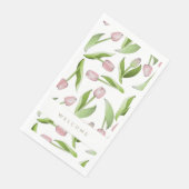 Serviette En Papier Bienvenue Moderne Tulipe rose Floral (Coin)