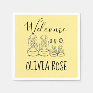 Serviette En Papier BIENVENUE Nouveau Arrivée Chaussures bébé Douche J