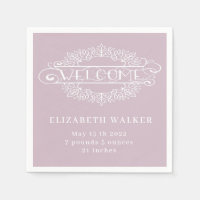 bienvenue petite fille blush monogramme