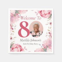 Bienvenue pour les 80 ans sur mesure avec fleurs r
