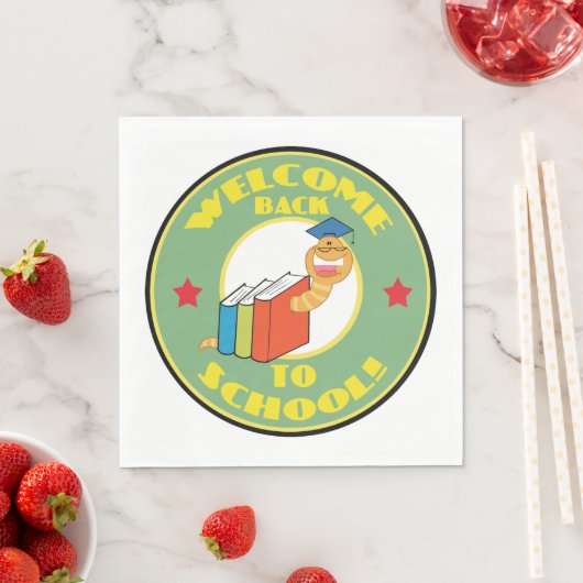 Serviette En Papier Bienvenue Retour À L'École Bookworm (En situation)