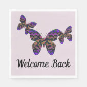 Serviette En Papier Bienvenue Retour Bright Butterflies Business Emplo (Devant)