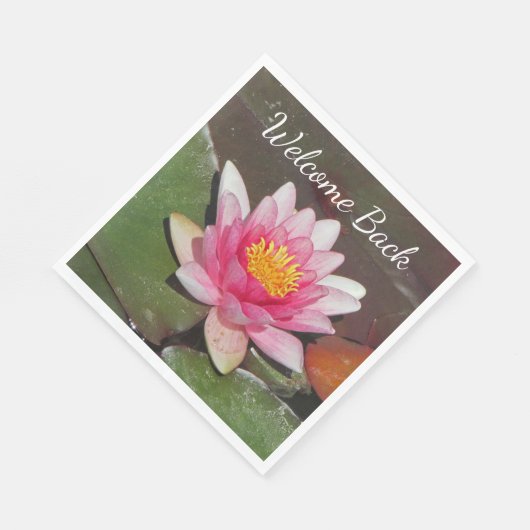 Serviette En Papier Bienvenue Retour Employé Enseignant Eau Lily Flowe (Coin)