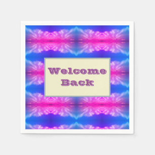 Serviette En Papier Bienvenue Retour Neon Cravate-teinture Motif Céléb