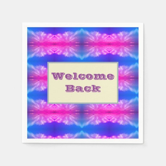 Serviette En Papier Bienvenue Retour Neon Cravate-teinture Motif Céléb (Devant)