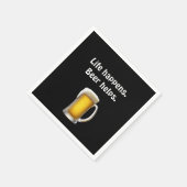 Serviette En Papier Bière avec citation sur noir (Coin)