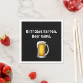 Serviette En Papier Bière d'anniversaire en noir (En situation)