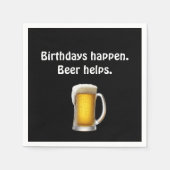 Serviette En Papier Bière d'anniversaire en noir (Devant)