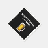 Serviette En Papier Bière d'anniversaire en noir (Coin)