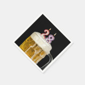 Serviette En Papier Bière du 28e anniversaire en noir (Coin)