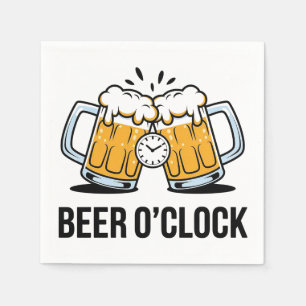Serviette En Papier Bière O'Clock - Il est temps de célébrer avec un C