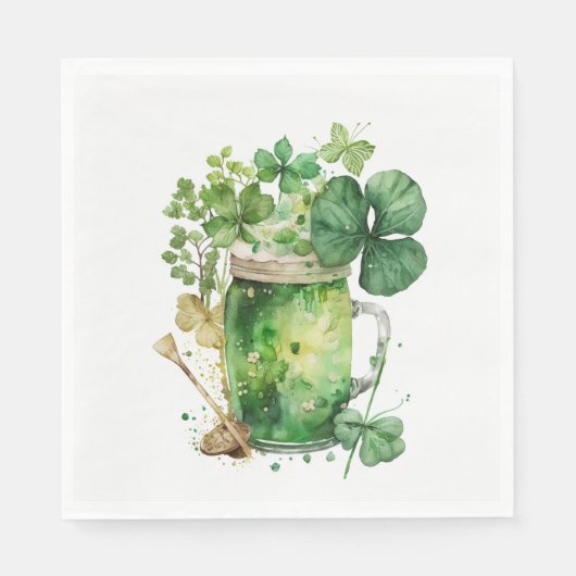 Serviette En Papier Bière verte de la Saint-Patrick dans (Devant)