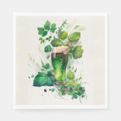 Serviette En Papier Bière Verte Irlandaise En Ivy (Devant)