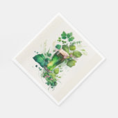 Serviette En Papier Bière Verte Irlandaise En Ivy (Coin)