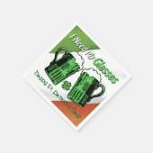 Serviette En Papier Bière verte Saint Patrick's Day Drapeau irlandais  (Coin)