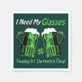 Serviette En Papier Bière verte St. Patrick's Day Serviettes vertes (Devant)