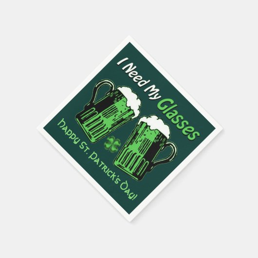 Serviette En Papier Bière verte St. Patrick's Day Serviettes vertes (Coin)