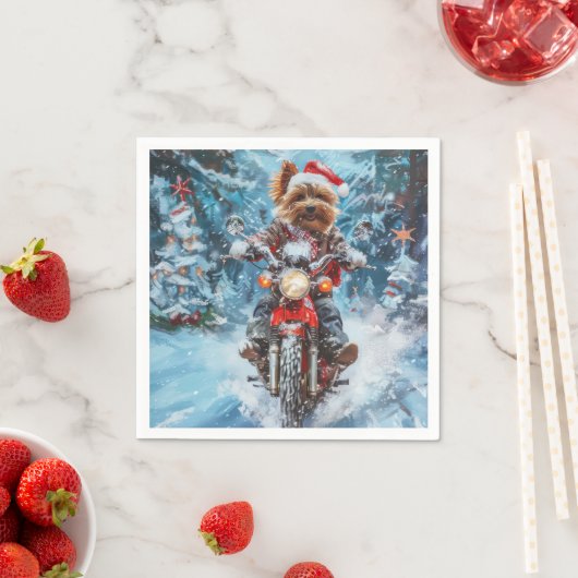 Serviette En Papier Biewer Terrier Chien Noël (En situation)