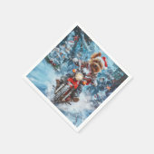 Serviette En Papier Biewer Terrier Chien Noël (Coin)