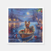 Serviette En Papier Biewer Terrier Noël Festive Voyage (Devant)
