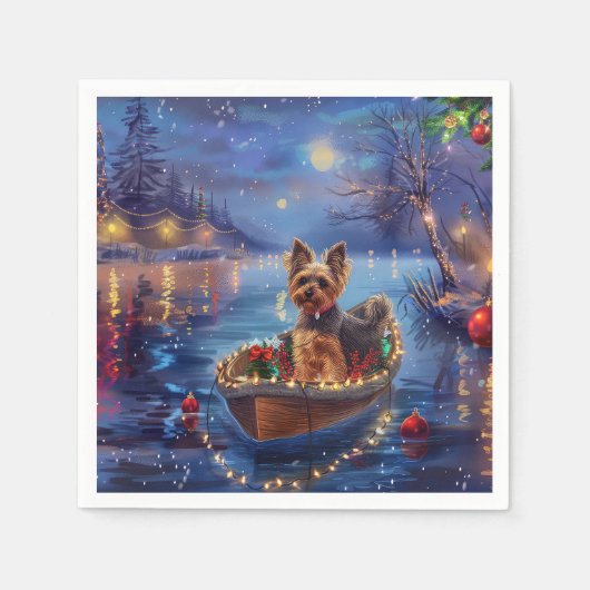 Serviette En Papier Biewer Terrier Noël Festive Voyage (Devant)