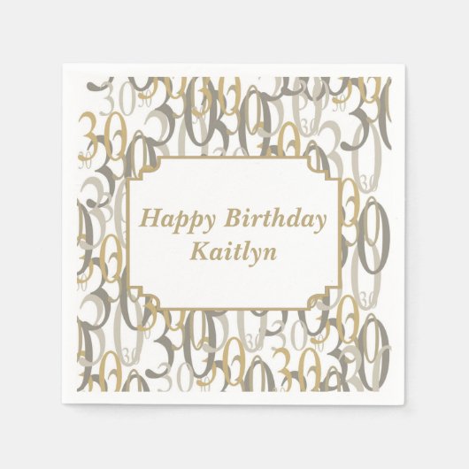 Serviette En Papier Big 30 fête d'anniversaire personnalisée (Devant)