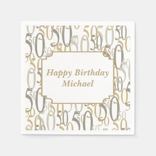 Serviette En Papier Big 50 fête d'anniversaire personnalisée (Devant)