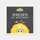 Serviette En Papier Big Bird Chalkboard Confetti Birthday (Devant)