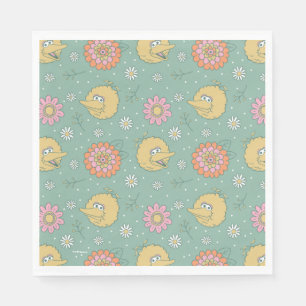 Serviette En Papier Big Bird Good Vibes Floral Pattern