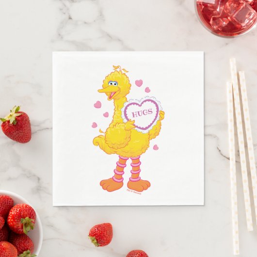 Serviette En Papier Big Bird Valentine (En situation)