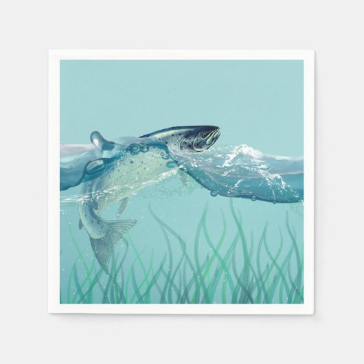 Serviette En Papier Big Fish in Water Anniversaire (Devant)