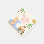 Serviette En Papier Big One Beach Surf rose 1er anniversaire (Coin)