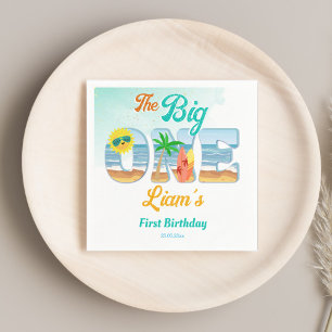Serviette En Papier Big One surf plage été anniversaire vaisselle
