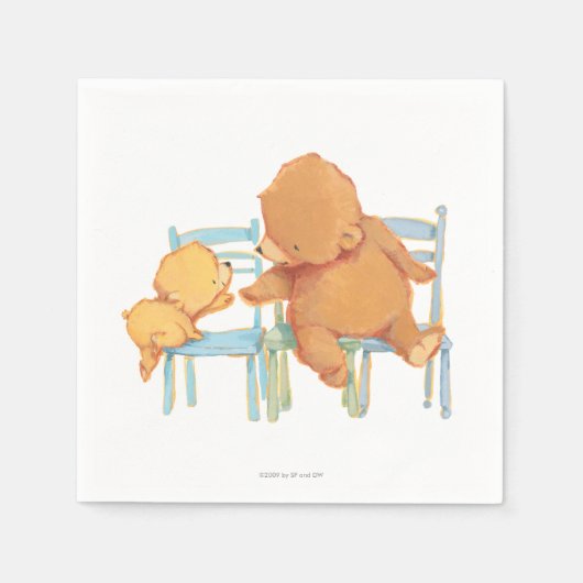 Serviette En Papier Big Ours Brown Aide Petit Ours Jaune (Devant)