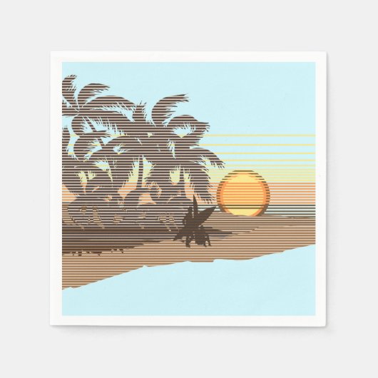 Serviette En Papier Big Sunset Strike Hawaiian Surfer (Devant)