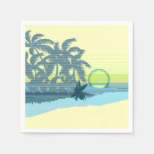 Serviette En Papier Big Sunset Strike Hawaiian Surfer