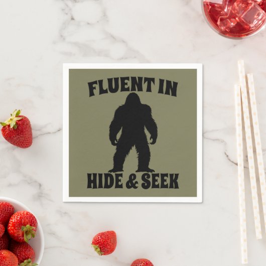 Serviette En Papier Bigfoot Drôle - Courant en Cache-Cache (En situation)