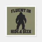 Serviette En Papier Bigfoot Drôle - Courant en Cache-Cache (Devant)