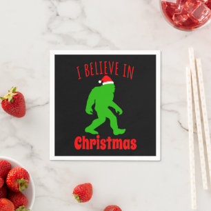 Serviette En Papier Bigfoot drôle Je crois en Noël