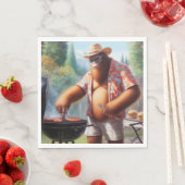 Serviette En Papier Bigfoot Grilling Burgers (En situation)