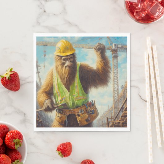 Serviette En Papier Bigfoot le travailleur du bâtiment (En situation)
