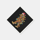 Serviette En Papier Bigfoot Père Noël Feux d'arbre de Noël Funky Noël  (Coin)