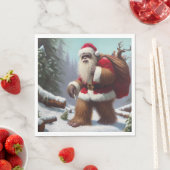 Serviette En Papier Bigfoot Santa Claus (En situation)