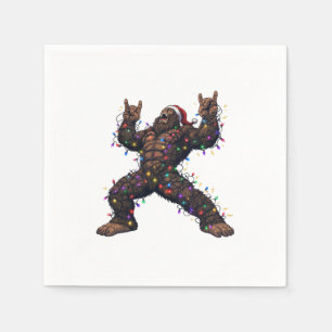 Serviette En Papier Bigfoot Sasquatch Joyeux Metal Noël Rock