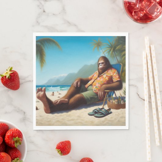 Serviette En Papier Bigfoot sur la plage (En situation)